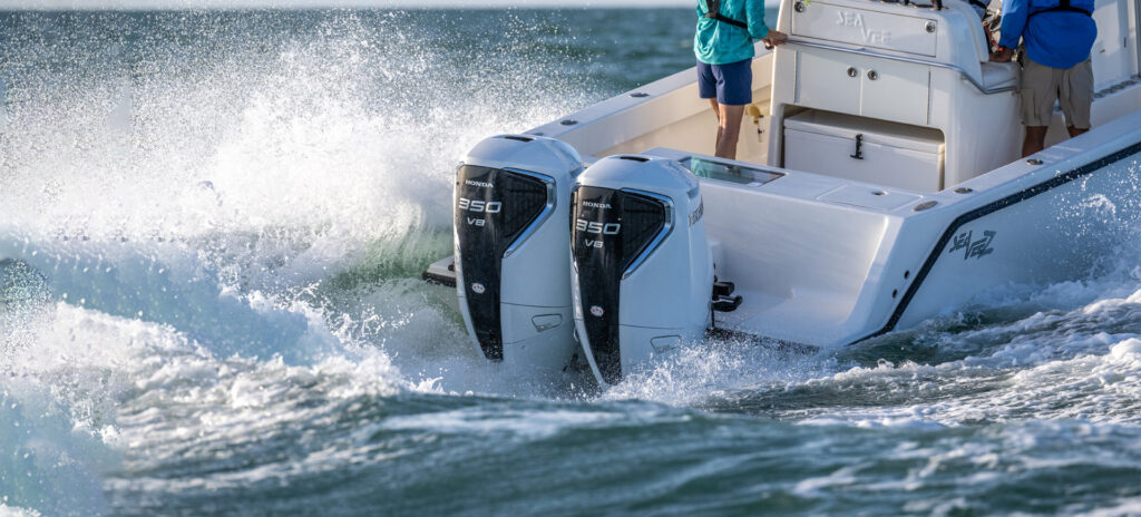 A fishing boat on calm water with Crestliner 1750 Super Hawk