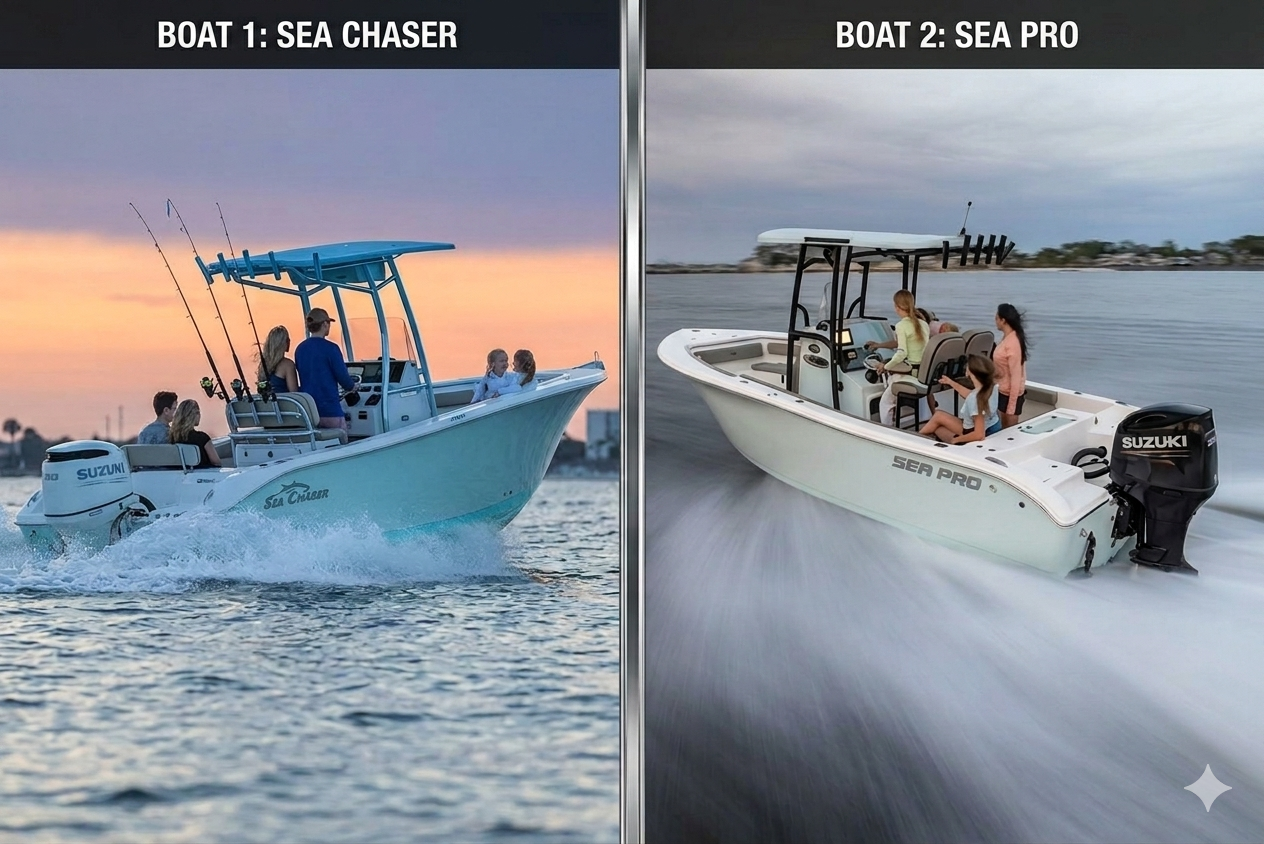 Read more about the article Sea Chaser 22 HFC vs. Sea Pro 222 CC